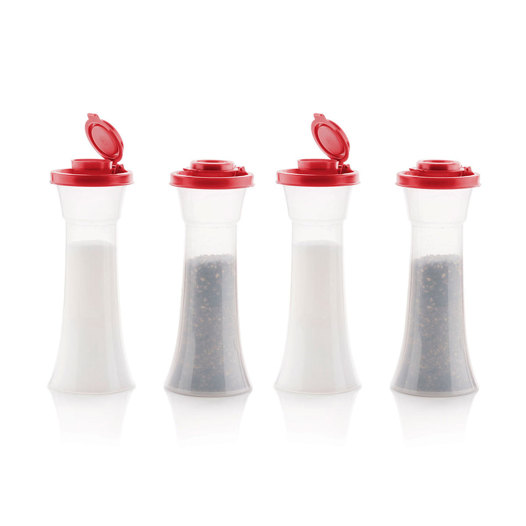 Tupper Ware Hourglass Salt and Pepper Shakers | Large Set of 4