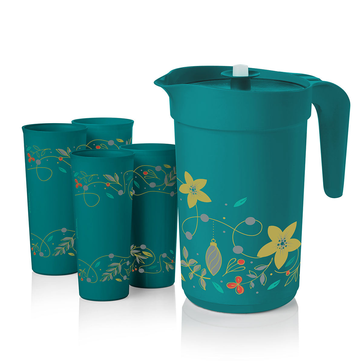 Tupper Ware Tupperware® Holiday Holly Pitcher &amp; Tumbler Set | Festive Drinkware Set